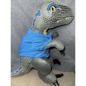 Jurassic World Park Blue Raptor Dinosaur Plush Build-A-Bear BAB 16” Velociraptor